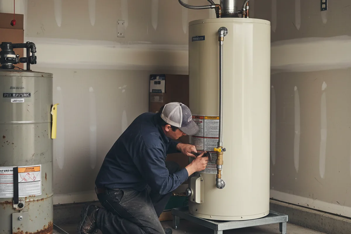 Water heater and shutoff valve replacement in Arden